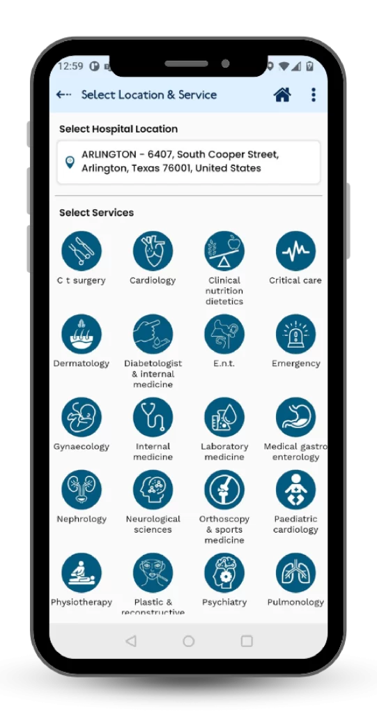 Step3 select service | callcare24 app